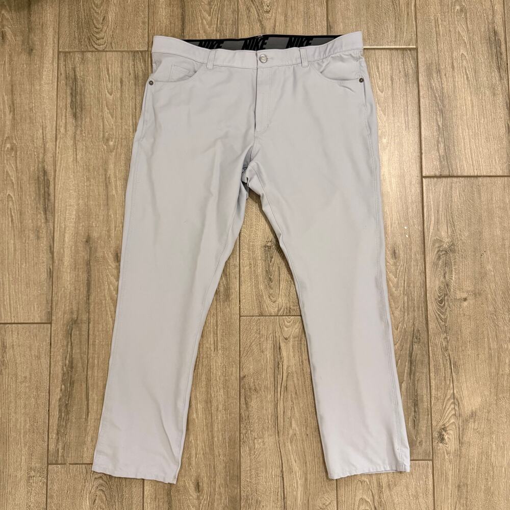 NIKE Men's Dri-Fit- Golf Pants Large Size Color Gray Flex Fit Chinos Lightweight